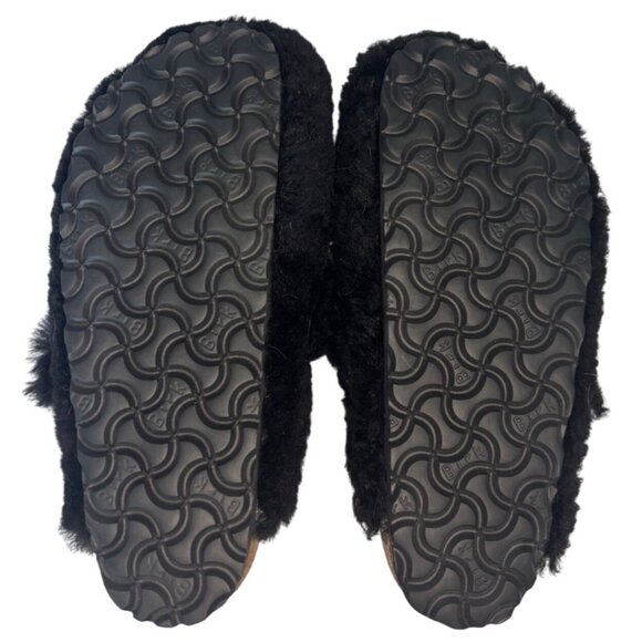 Birkenstock Boston Big Buckle Teddy Black Platform Clog Size 6 New - Picture 15 of 15